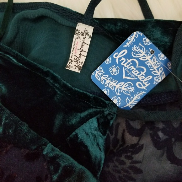 NWT Free People Velvet Floral Slip Dress - Picture 8 of 8